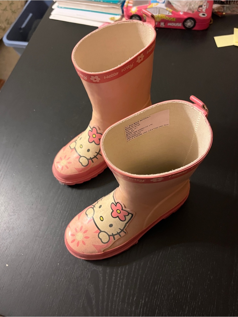 Hello Kitty Peach-Pink Kids Rain Boots with Character Graphic